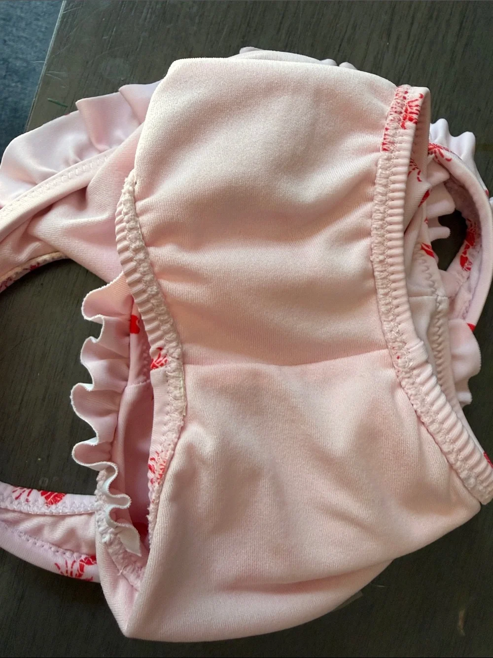 Old Navy Pink Swimsuit with Red Lobster Print